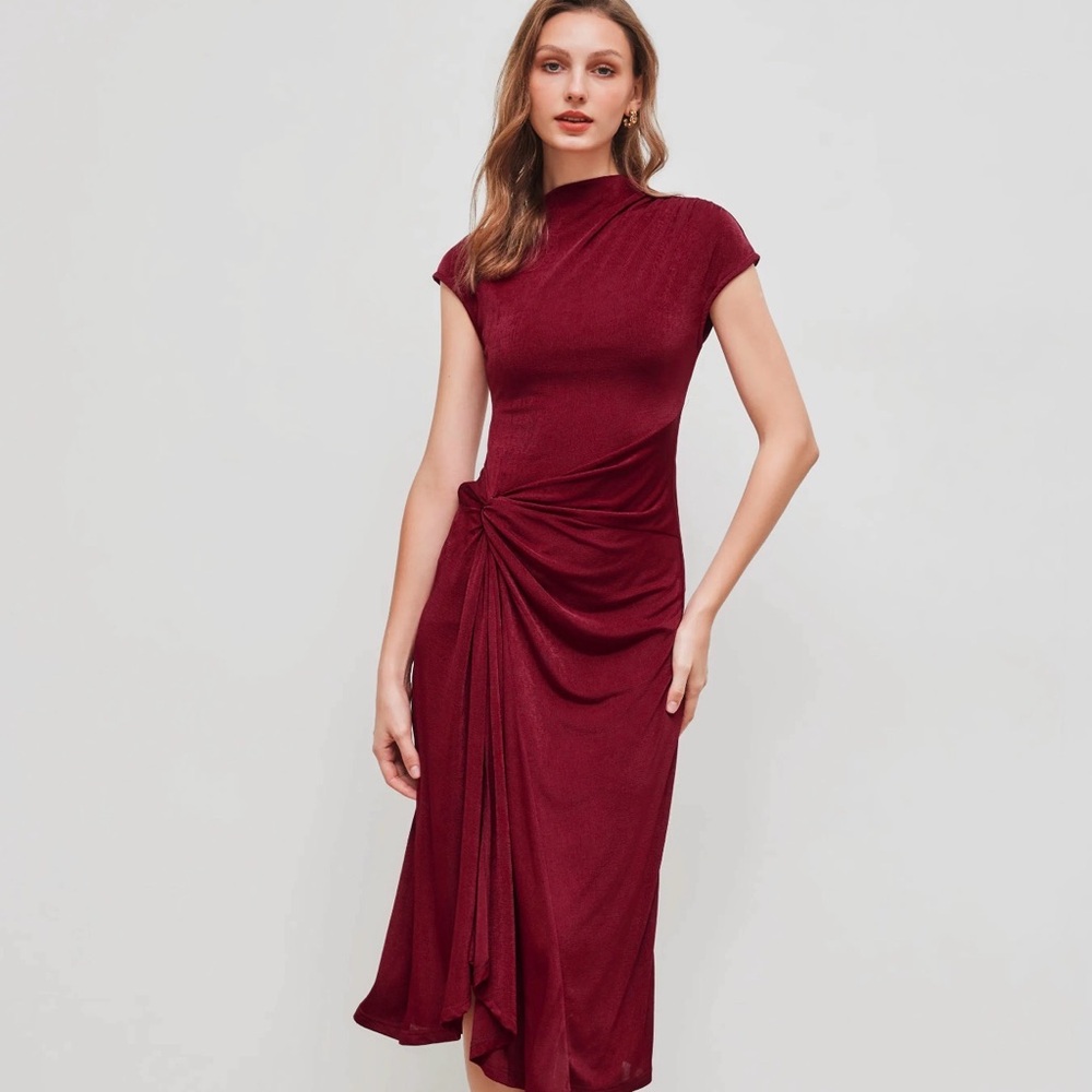 Cider Deep Red Midi Dress